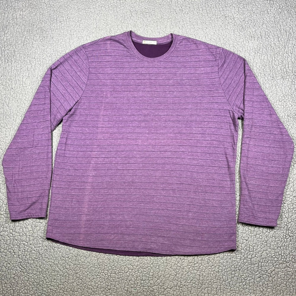 Marine Layer Long Sleeve Crewneck Shirt Mens Purple Striped L/XL Pullover